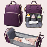 Mochila 3 en 1 mudador portatil,pañalera y cuna para bebe