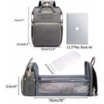 Mochila 3 en 1 mudador portatil,pañalera y cuna para bebe