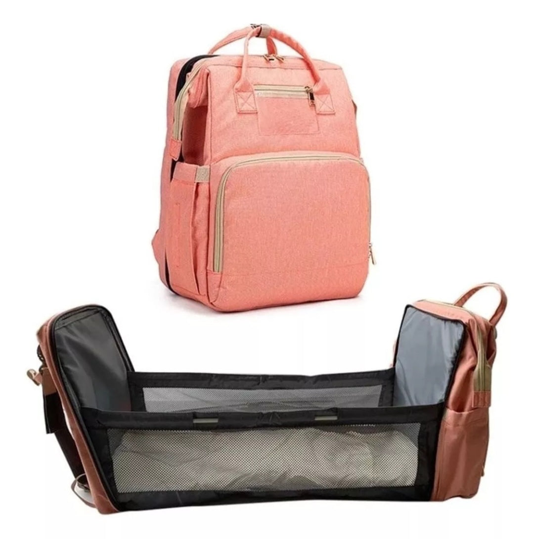 Mochila 3 en 1 mudador portatil,pañalera y cuna para bebe